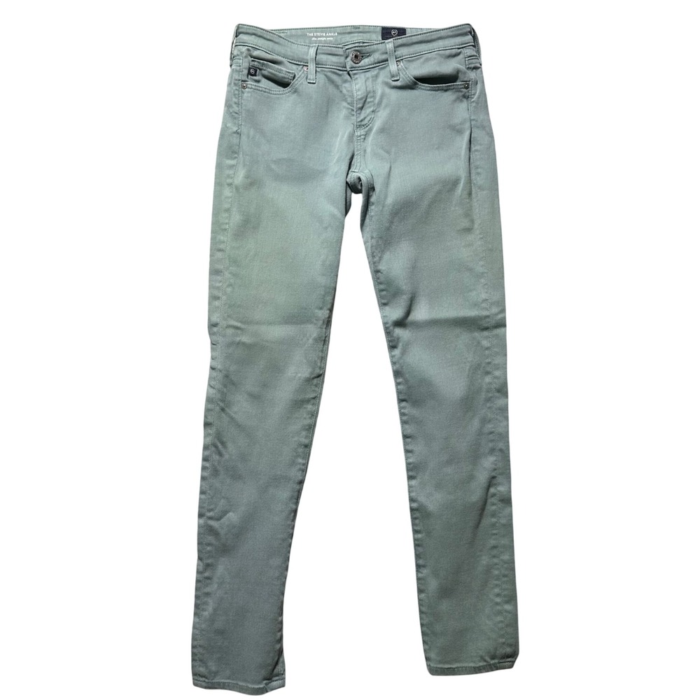 AG Adriano Goldschmied The Stevie Ankle Slim Straight Ankle Pants Green Size 25R